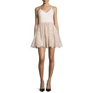 Alice + Olivia Cream Lace Mini Dress